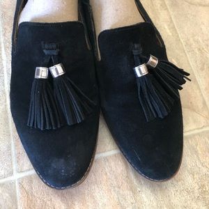 Franco Sarto Size 8 black velour suede loafer